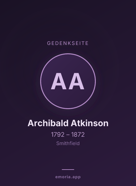 Gedenkportrait von Archibald Atkinson