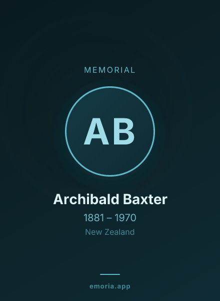 Memorial portrait of Archibald Baxter