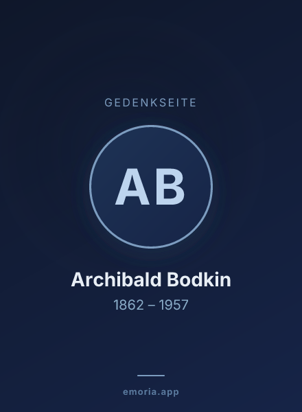 Gedenkportrait von Archibald Bodkin