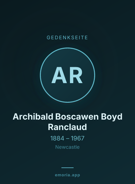 Gedenkportrait von Archibald Boscawen Boyd Ranclaud