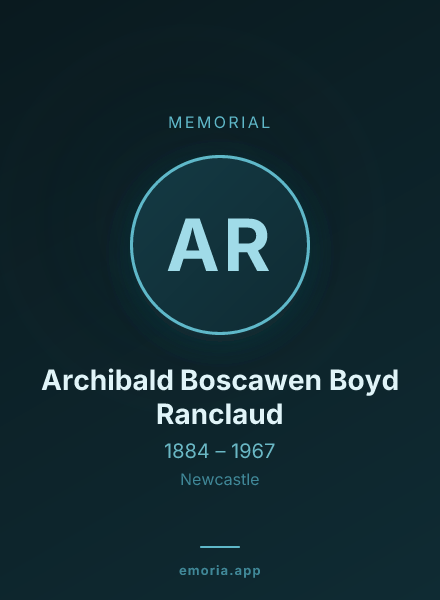 Memorial portrait of Archibald Boscawen Boyd Ranclaud