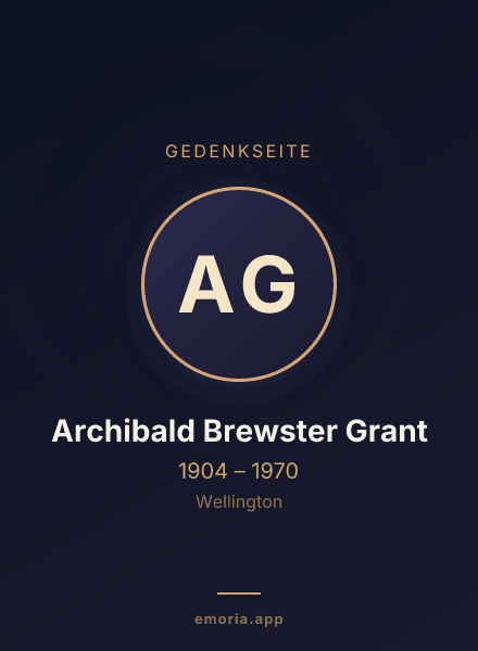 Gedenkportrait von Archibald Brewster Grant