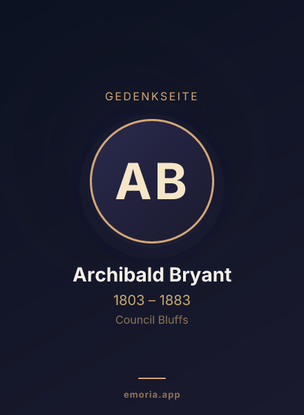 Gedenkportrait von Archibald Bryant