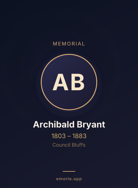 Memorial portrait of Archibald Bryant