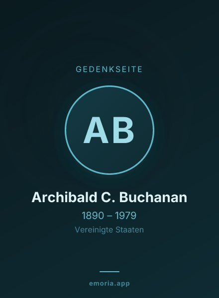 Gedenkportrait von Archibald C. Buchanan