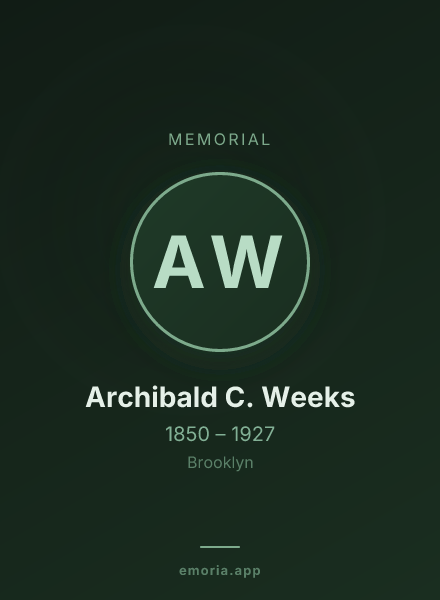 Memorial portrait of Archibald C. Weeks