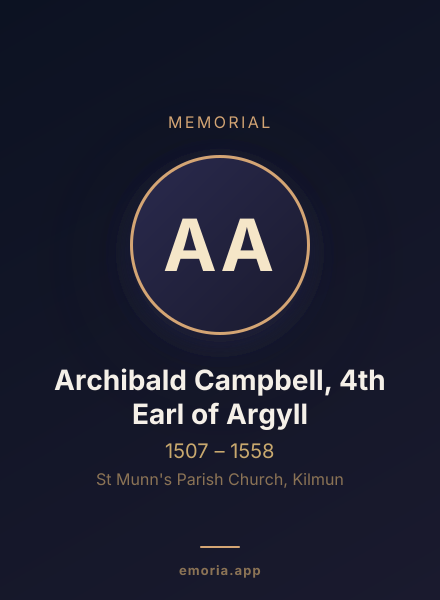 Memorial portrait of Archibald Campbell, 4th Earl of Argyll
