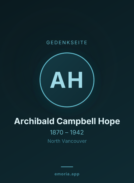 Gedenkportrait von Archibald Campbell Hope