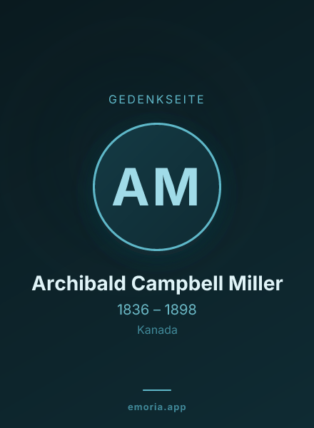 Gedenkportrait von Archibald Campbell Miller