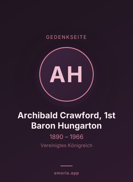 Gedenkportrait von Archibald Crawford, 1st Baron Hungarton