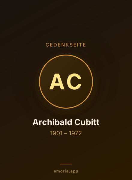 Gedenkportrait von Archibald Cubitt