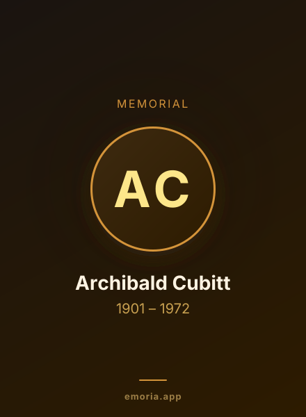 Memorial portrait of Archibald Cubitt