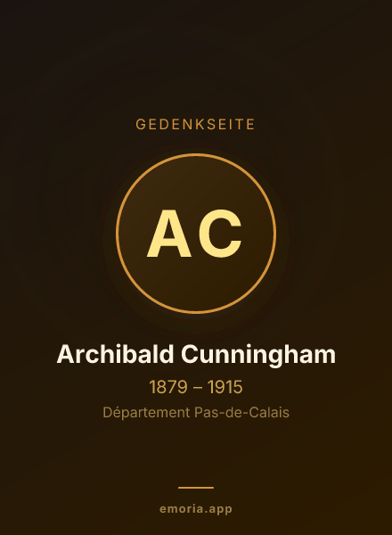 Gedenkportrait von Archibald Cunningham