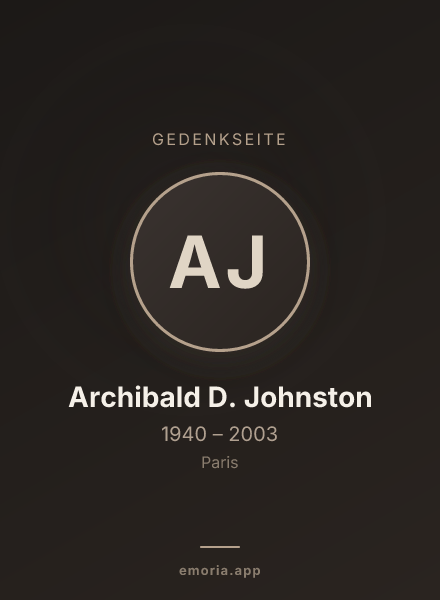 Gedenkportrait von Archibald D. Johnston