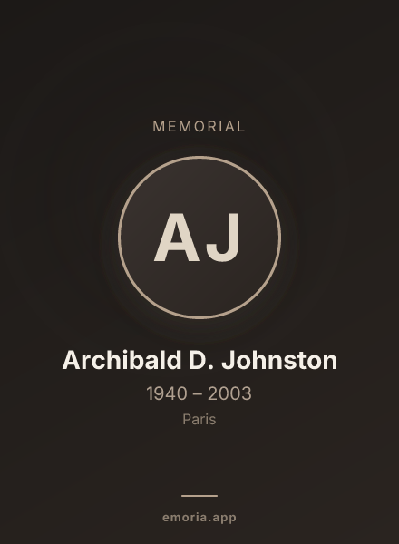 Memorial portrait of Archibald D. Johnston
