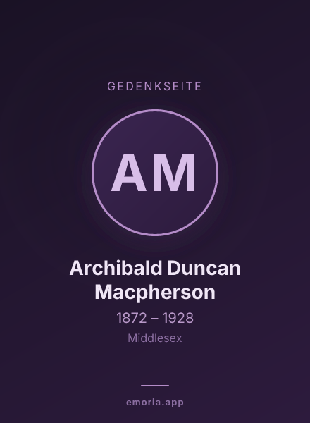Gedenkportrait von Archibald Duncan Macpherson
