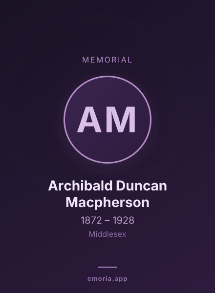 Memorial portrait of Archibald Duncan Macpherson