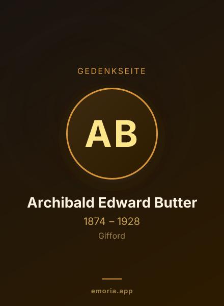 Gedenkportrait von Archibald Edward Butter