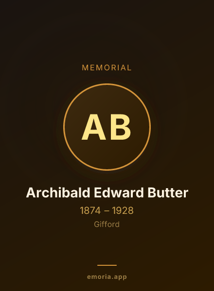Memorial portrait of Archibald Edward Butter