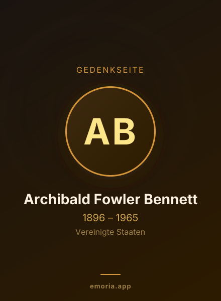 Gedenkportrait von Archibald Fowler Bennett