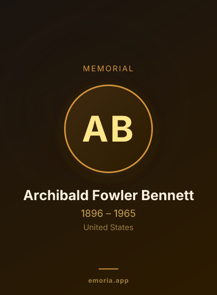 Memorial portrait of Archibald Fowler Bennett