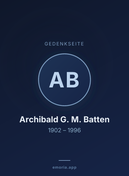 Gedenkportrait von Archibald G. M. Batten