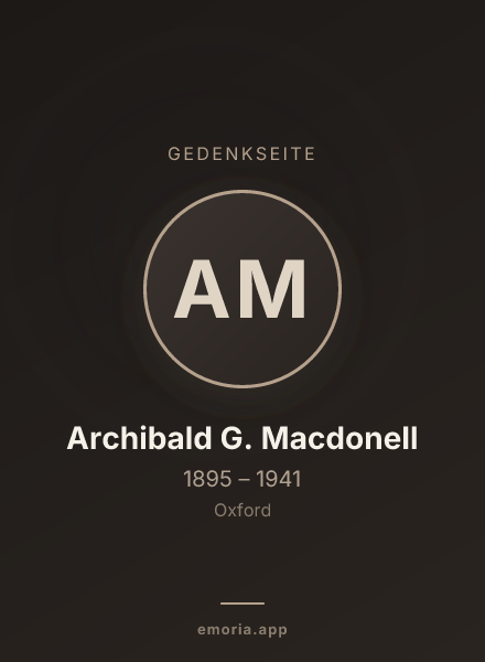 Gedenkportrait von Archibald G. Macdonell