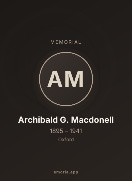 Memorial portrait of Archibald G. Macdonell