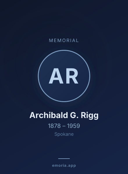 Memorial portrait of Archibald G. Rigg