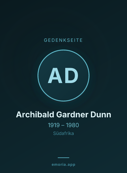 Gedenkportrait von Archibald Gardner Dunn
