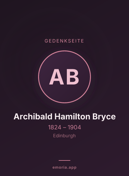 Gedenkportrait von Archibald Hamilton Bryce