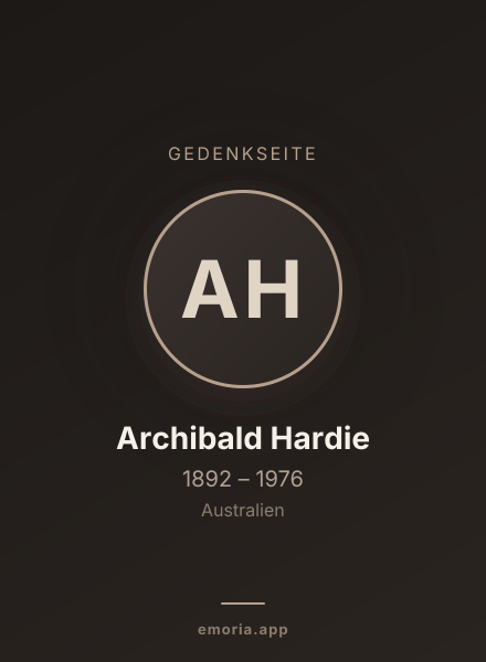 Gedenkportrait von Archibald Hardie