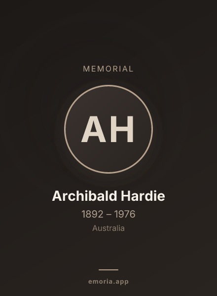 Memorial portrait of Archibald Hardie