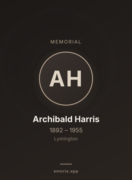 Memorial portrait of Archibald Harris