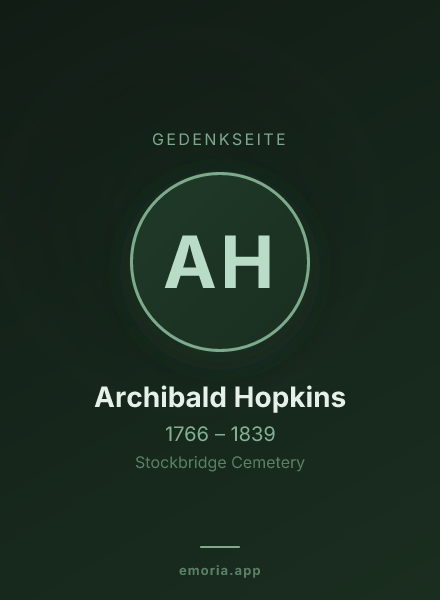Gedenkportrait von Archibald Hopkins