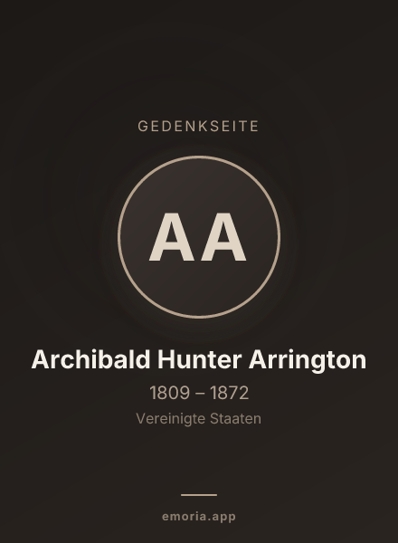 Gedenkportrait von Archibald Hunter Arrington