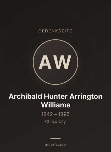 Gedenkportrait von Archibald Hunter Arrington Williams