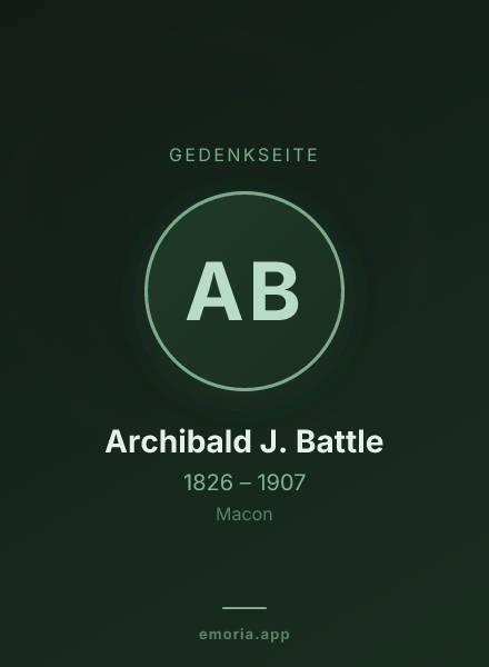 Gedenkportrait von Archibald J. Battle