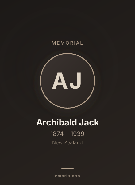 Memorial portrait of Archibald Jack