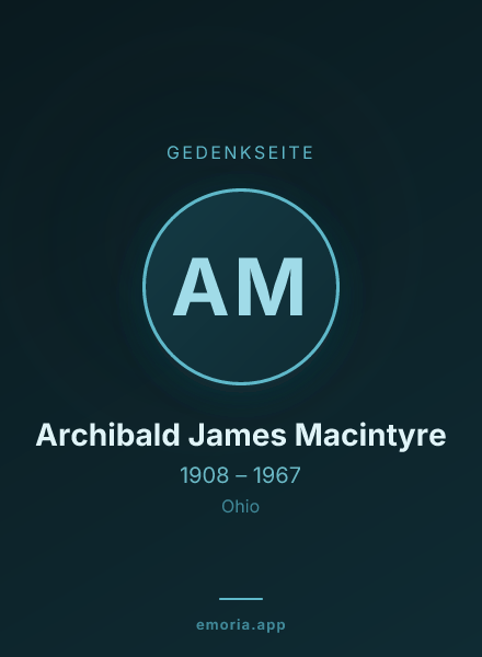 Gedenkportrait von Archibald James Macintyre