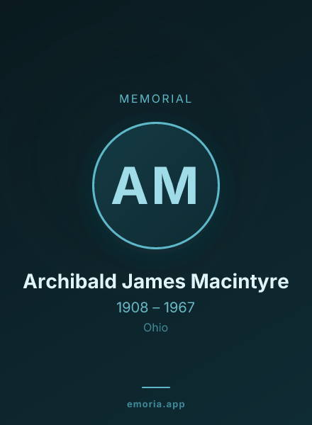 Memorial portrait of Archibald James Macintyre