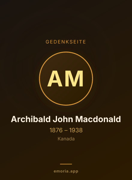 Gedenkportrait von Archibald John Macdonald