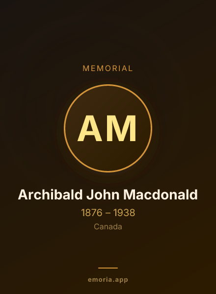 Memorial portrait of Archibald John Macdonald