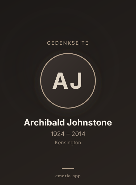 Gedenkportrait von Archibald Johnstone