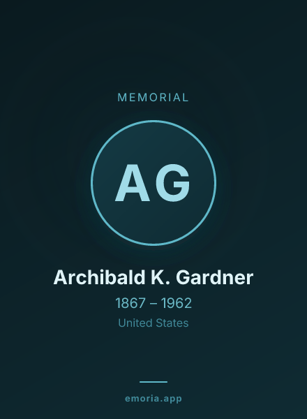 Memorial portrait of Archibald K. Gardner