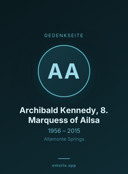 Gedenkportrait von Archibald Kennedy, 8. Marquess of Ailsa