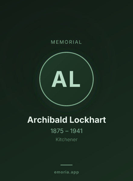 Memorial portrait of Archibald Lockhart