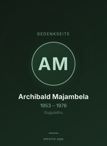 Gedenkportrait von Archibald Majambela