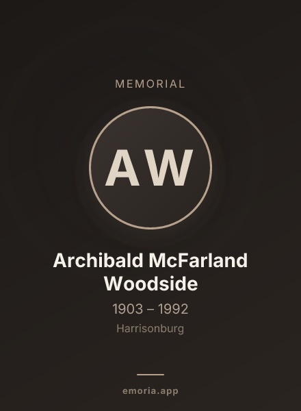 Memorial portrait of Archibald McFarland Woodside
