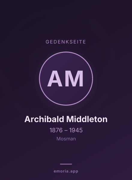 Gedenkportrait von Archibald Middleton